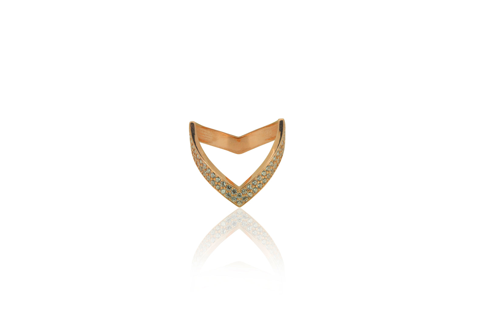 Soul Direction Ring | V Chevron | 925 Sterling Silver | Gold & Rose Gold Plating