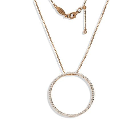 Equilibrium CZ Circle Necklace Adjustable Sterling Silver