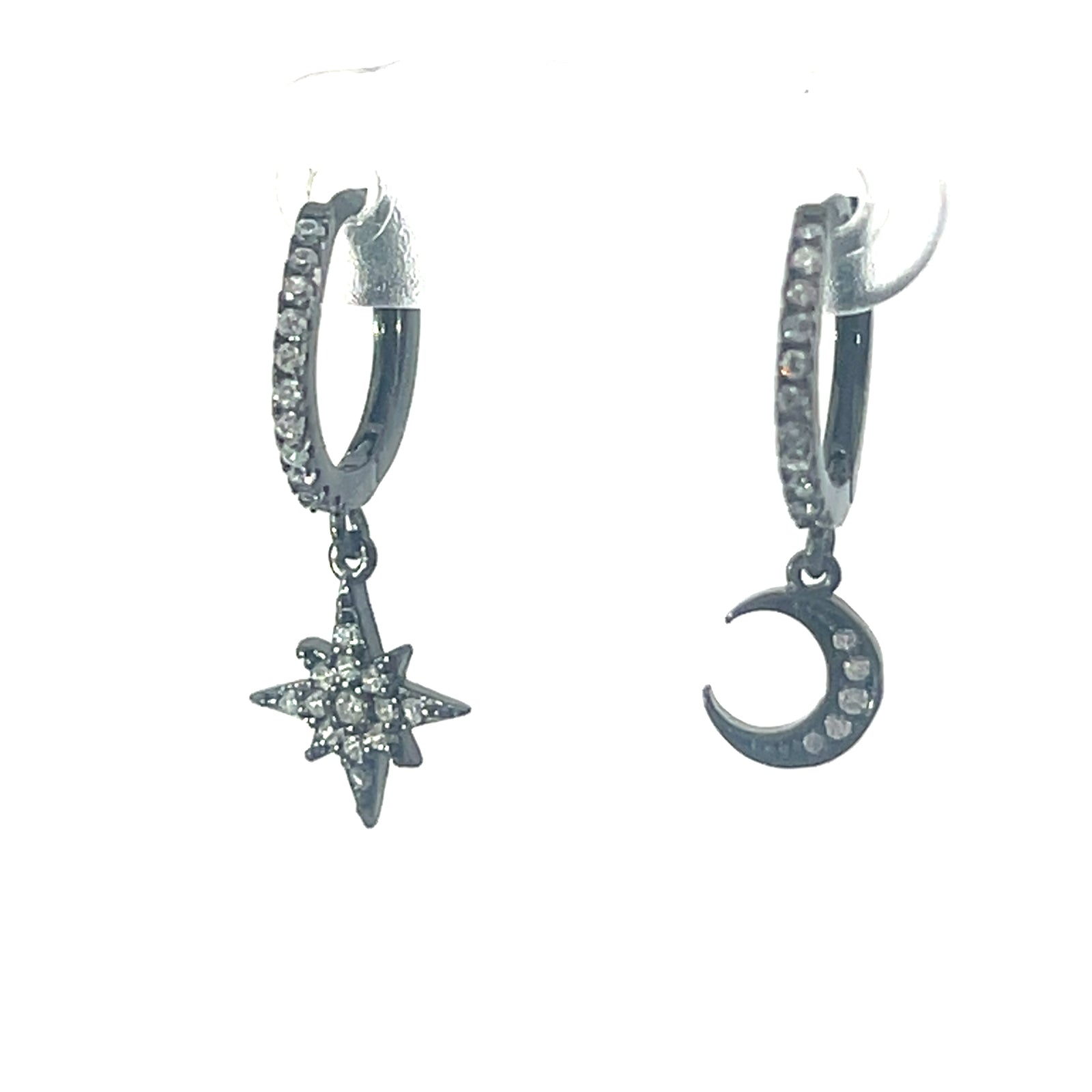 Celestial Radiance Starburst and Moon Huggies sterling silver 925