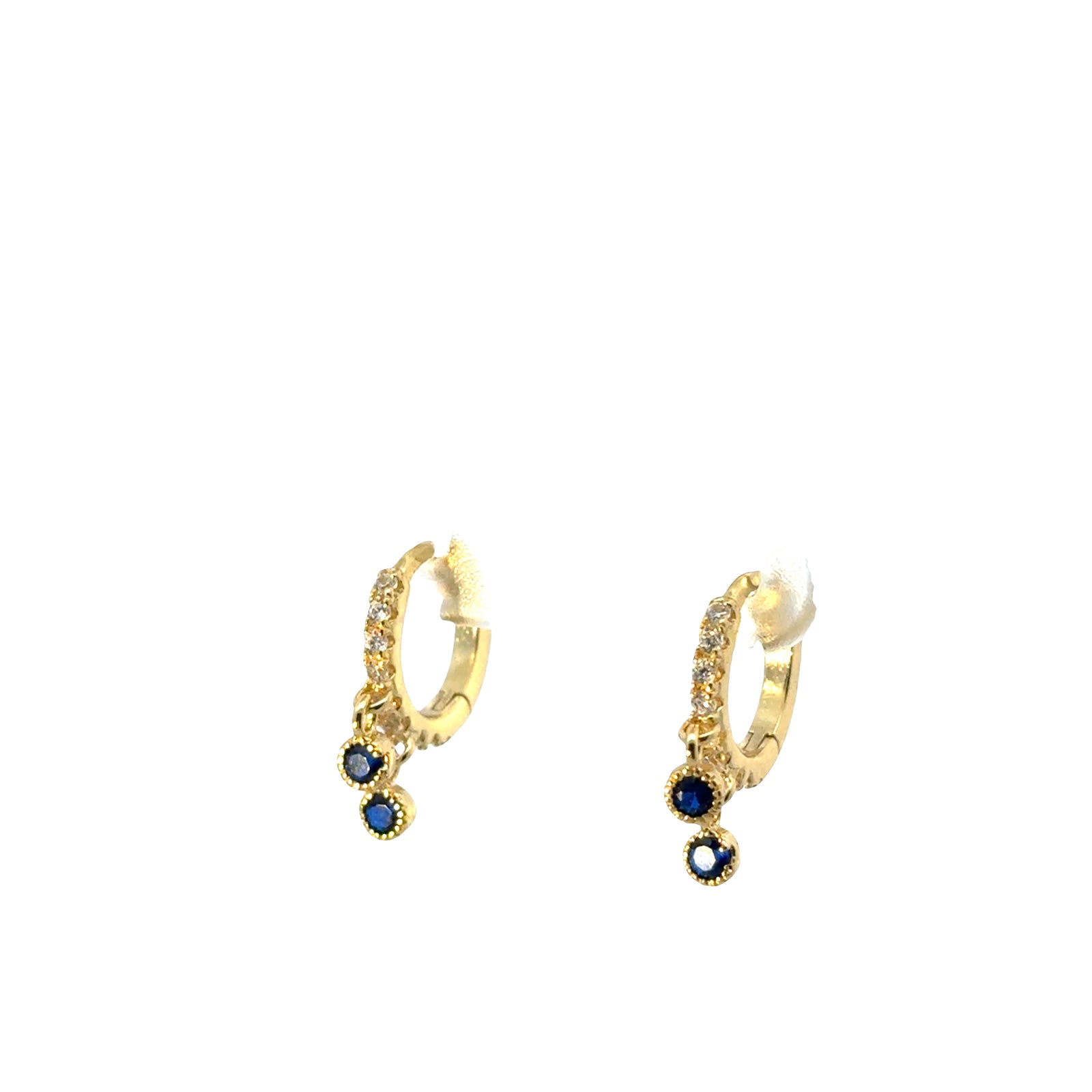 Two Drop Chakra Huggie Earrings