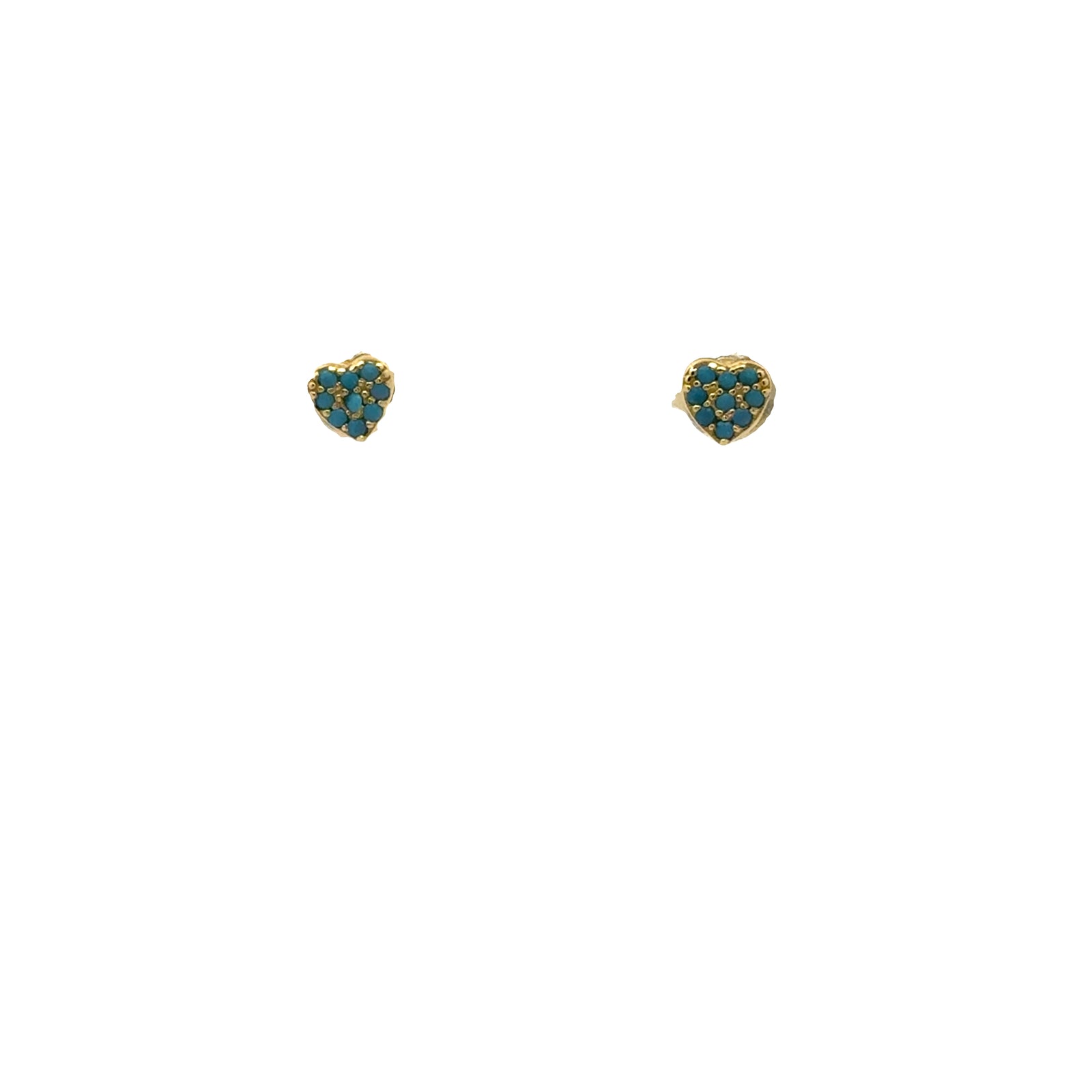 Gold Pavé Heart Stud Earrings – Dainty CZ Minimalist Studs