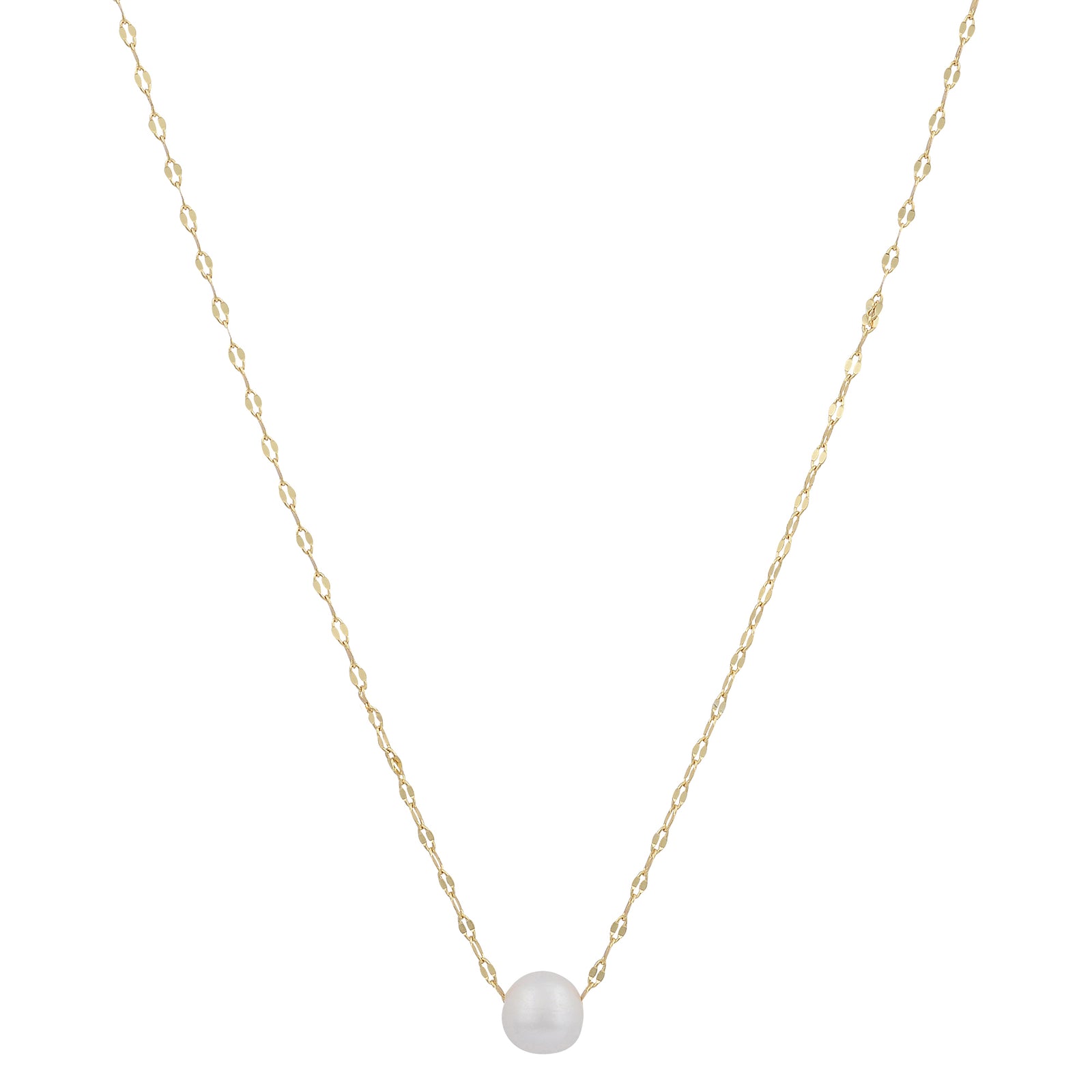 Single Pearl Necklace | Pearls of Wisdom | 925 Sterling Silver | Gold Plating