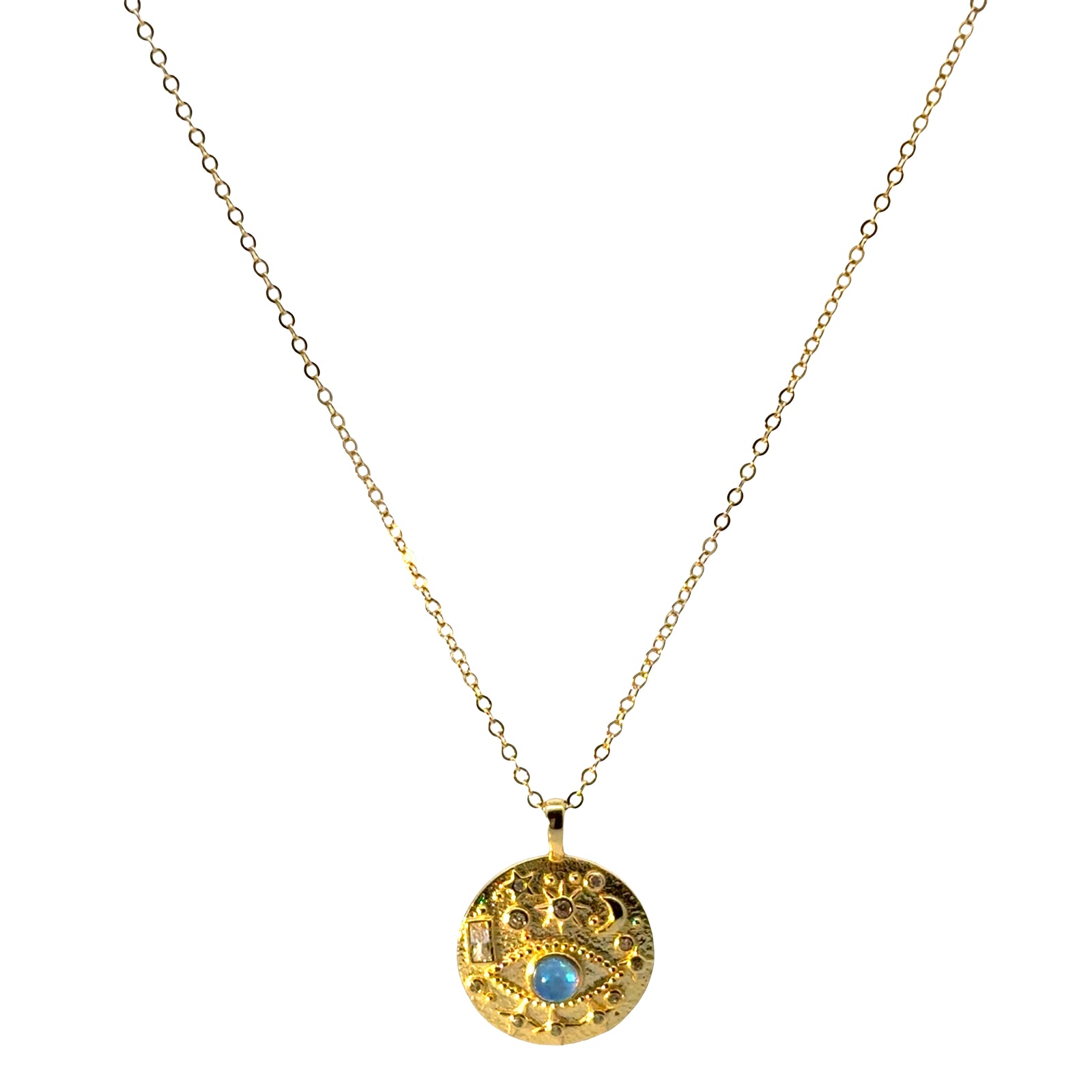 Evil Eye Disc Necklace