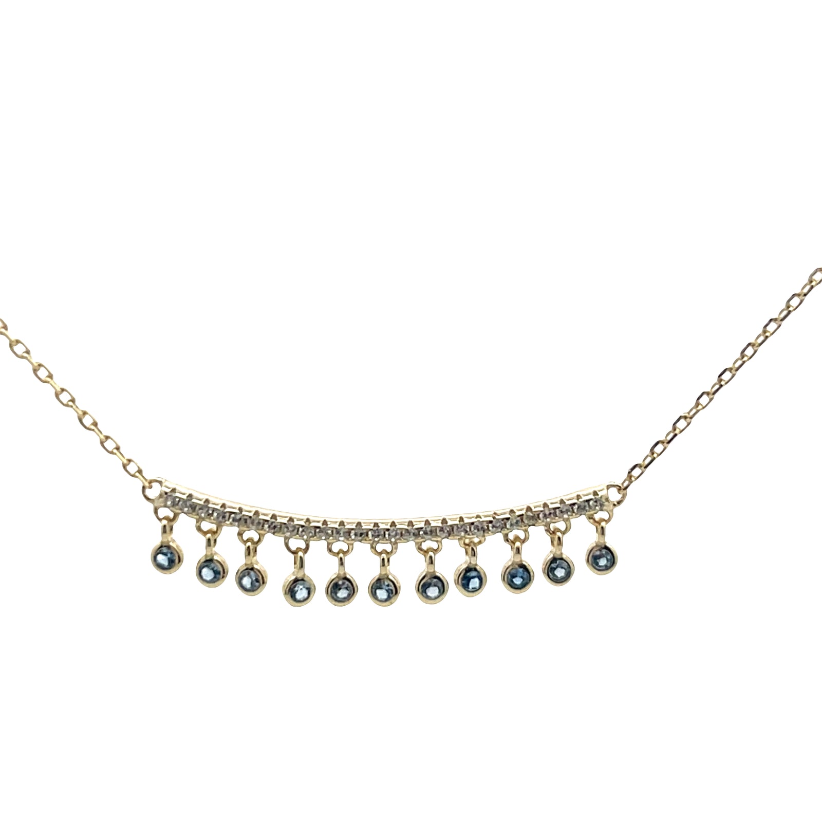 Balance Bar & Dainty Drop Stone Necklace
