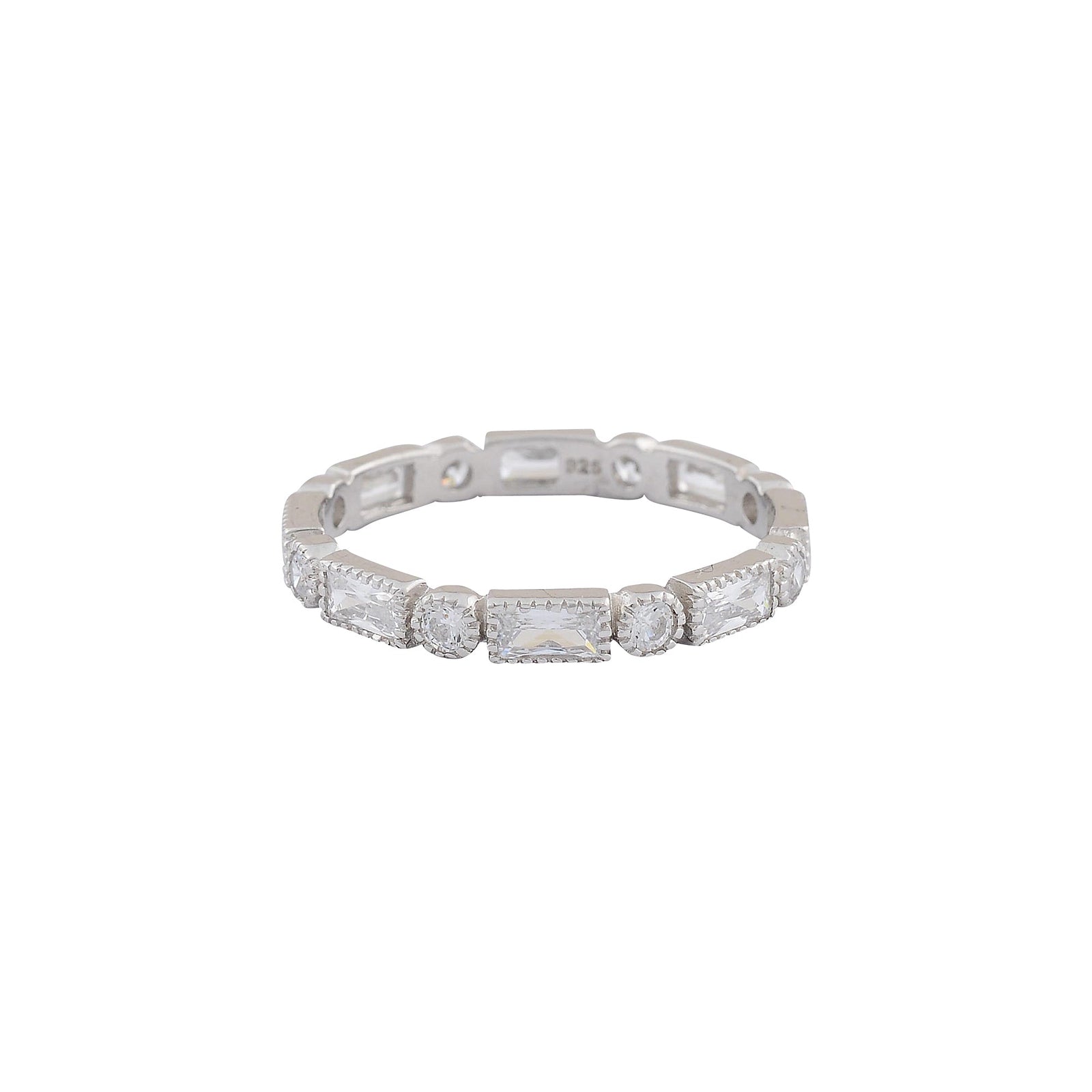 Baguette and round Glitter RingRings
