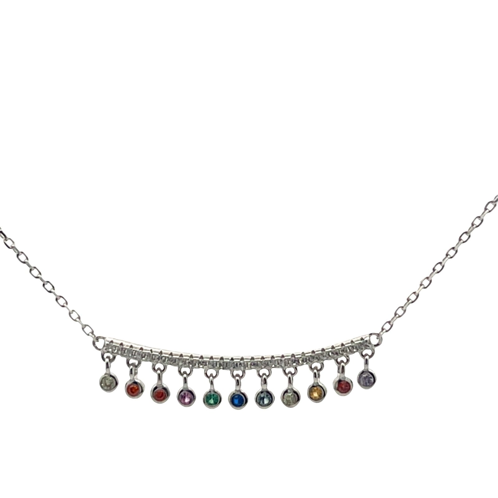 Balance Bar & Dainty Drop Stone NecklaceNecklace