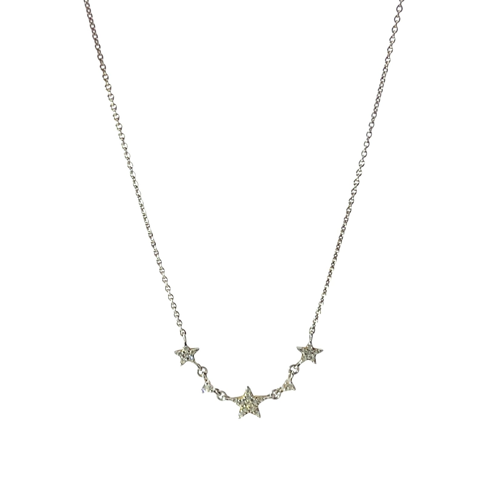 Dainty star cluster adjustable necklace sterling silver 925 Celestial RadianceNecklace