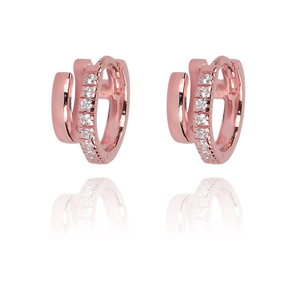 Equilibrium Karma Circle Huggie Earrings | Sterling Silver & Rose Gold | Inspirit DesignsEarrings