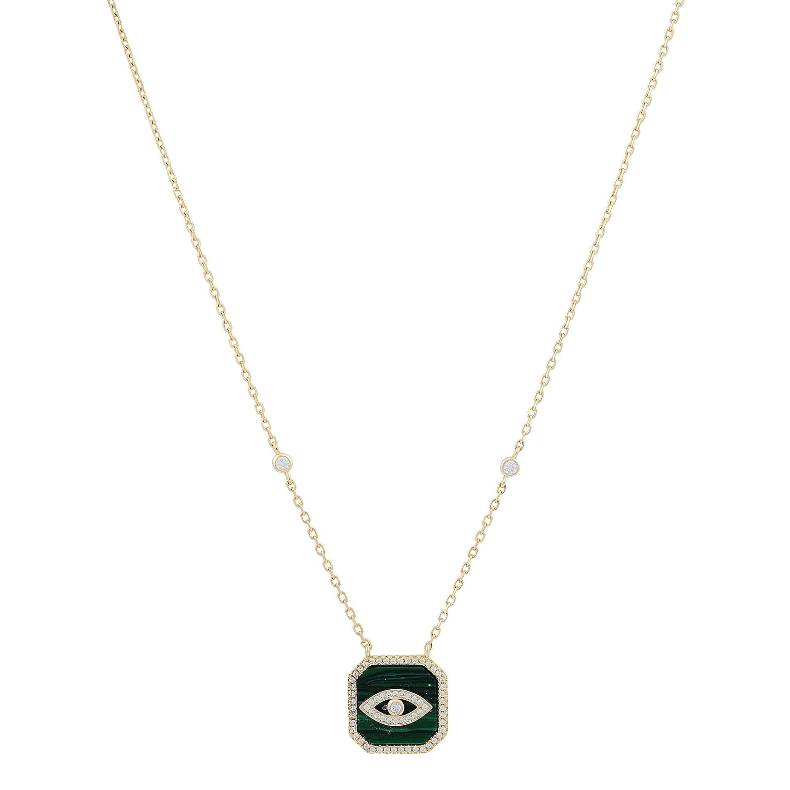 Evil Eye Square Pendant Necklace Sterling SilverNecklace