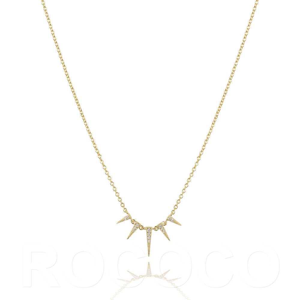 Five Triangles Necklace | Sterling Silver 925 | Gold & Rose Gold PlatingNecklace
