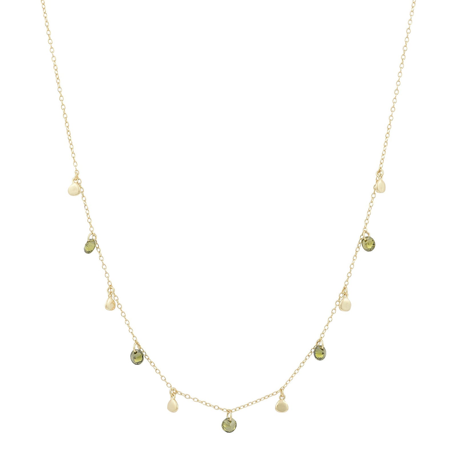 Glitter Stone and Disc NecklaceNecklace
