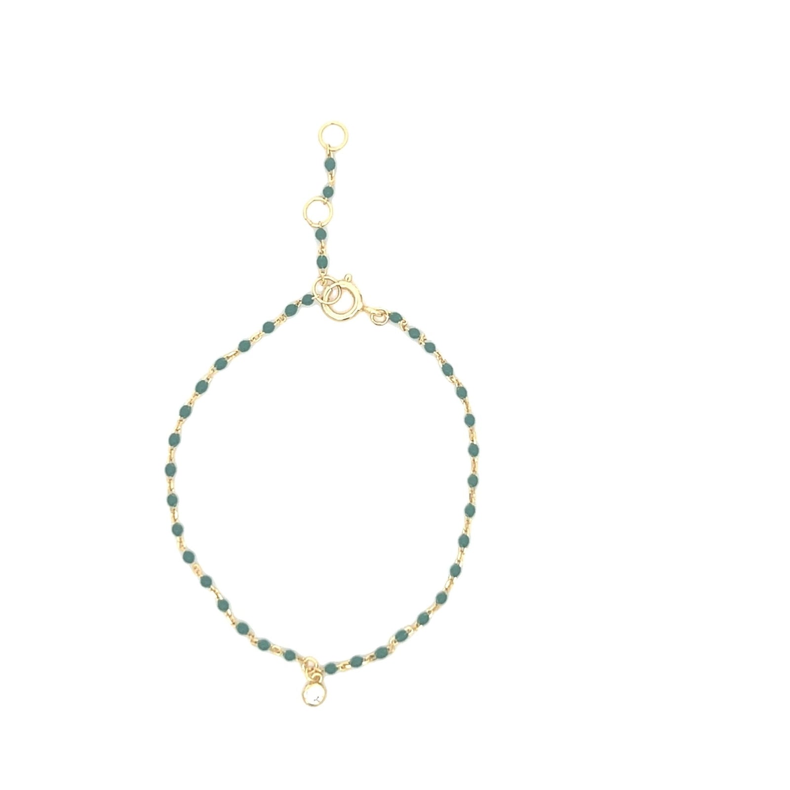Gold Enamel CZ Drop BraceletBracelets