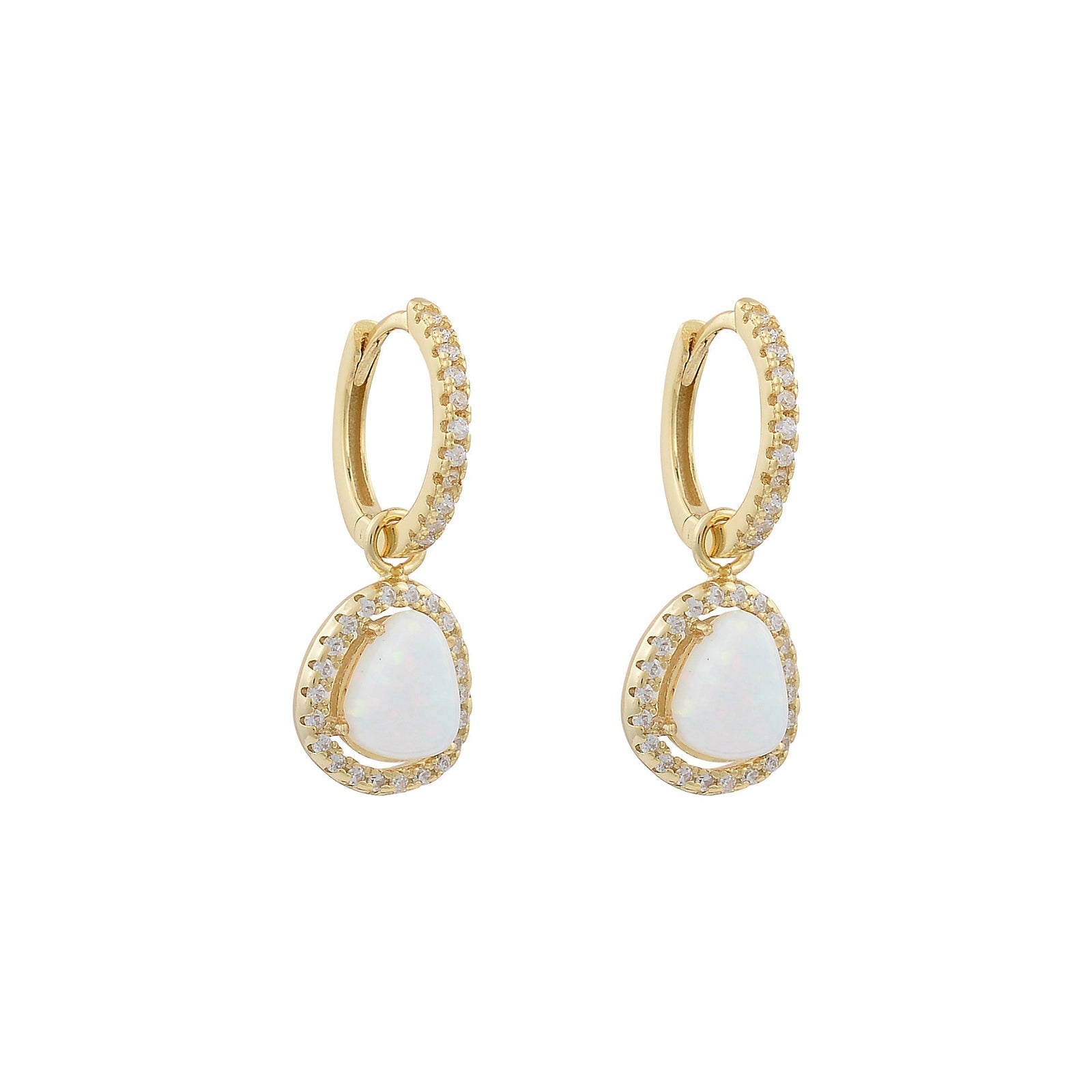 Gold Opalite Drop Huggie EarringsEarrings