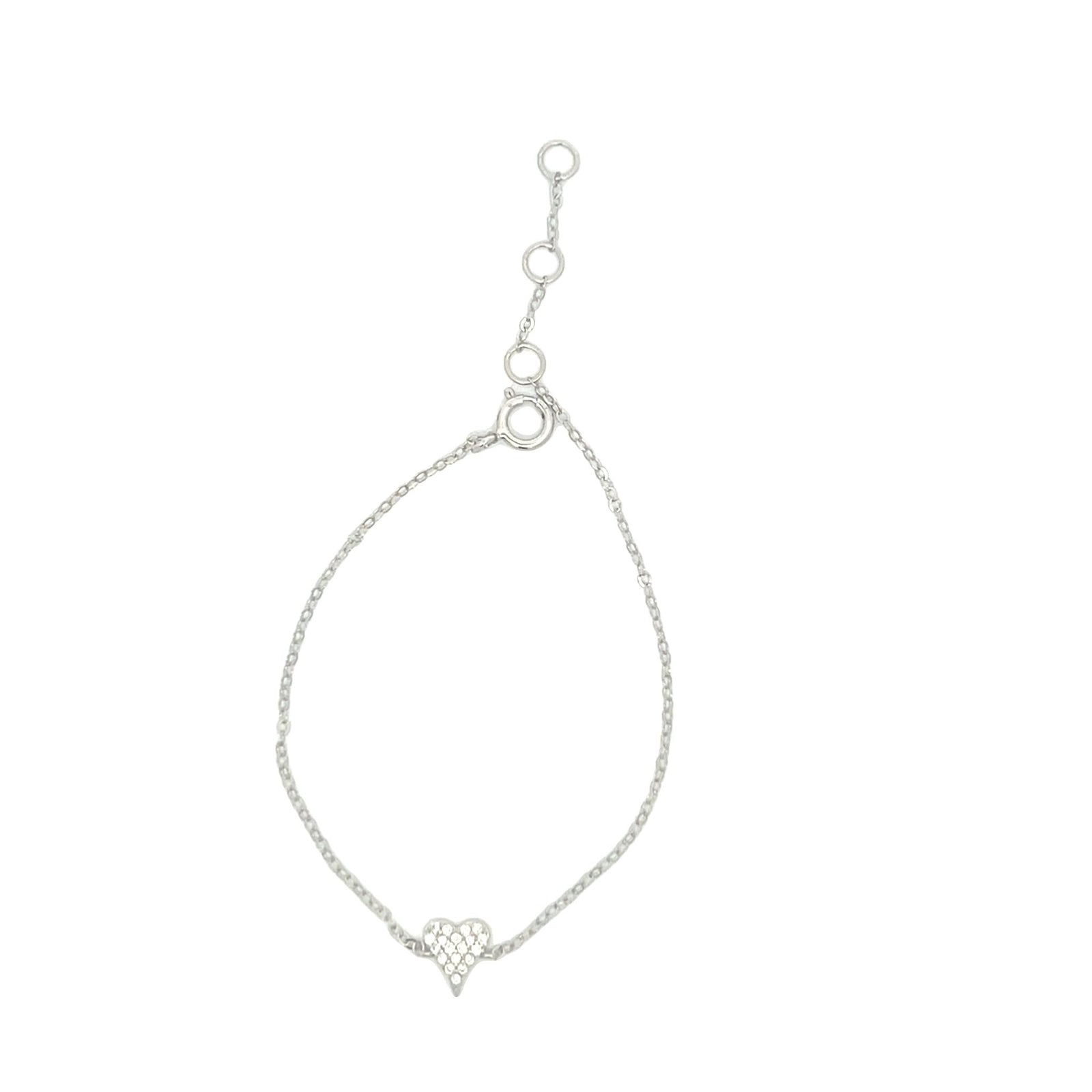 Gold Pavé Heart Bracelet – Dainty CZ Minimalist ChainBracelets