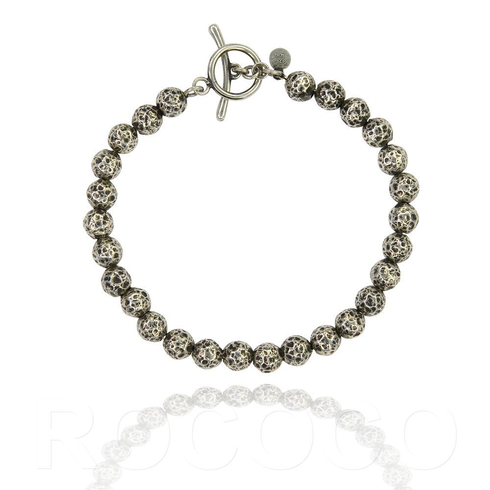 Hammered beaded Italian Fob braceletBracelet