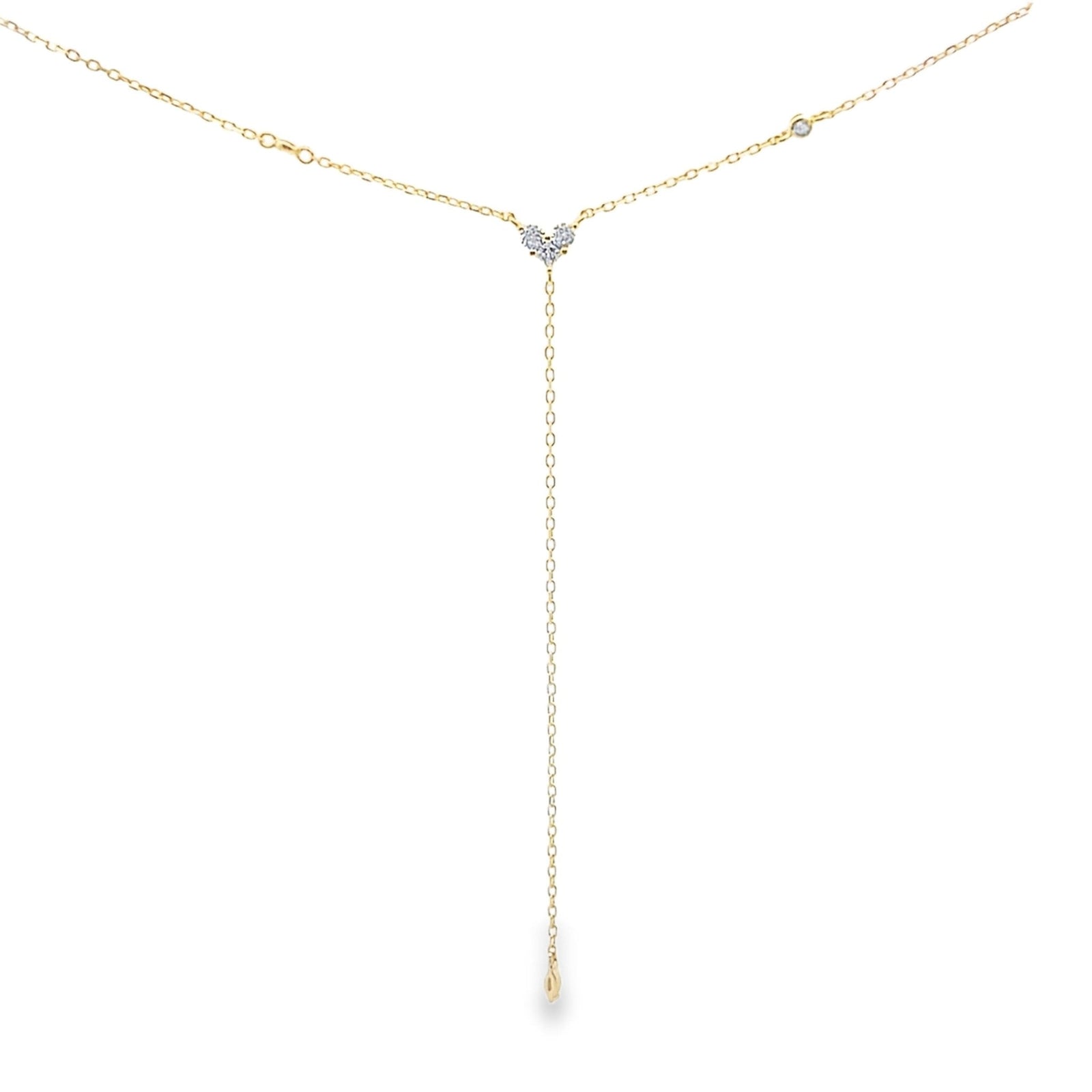 Love Yourself First Gold Heart Lariat NecklaceNecklace