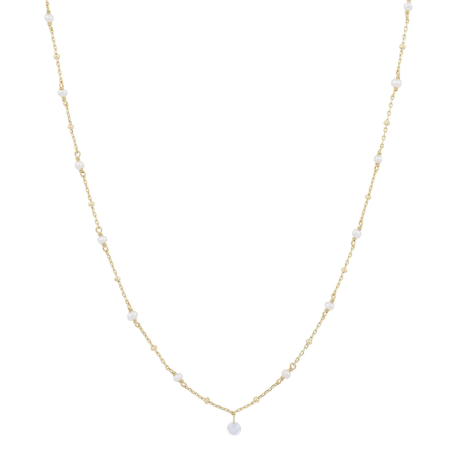 Pearls of Wisdom Necklace | Freshwater Pearl & CZ | 925 Sterling Silver | Gold PlatingNecklace