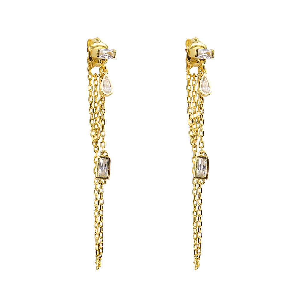 Seraphina Baguette Chain Drop EarringsEarrings