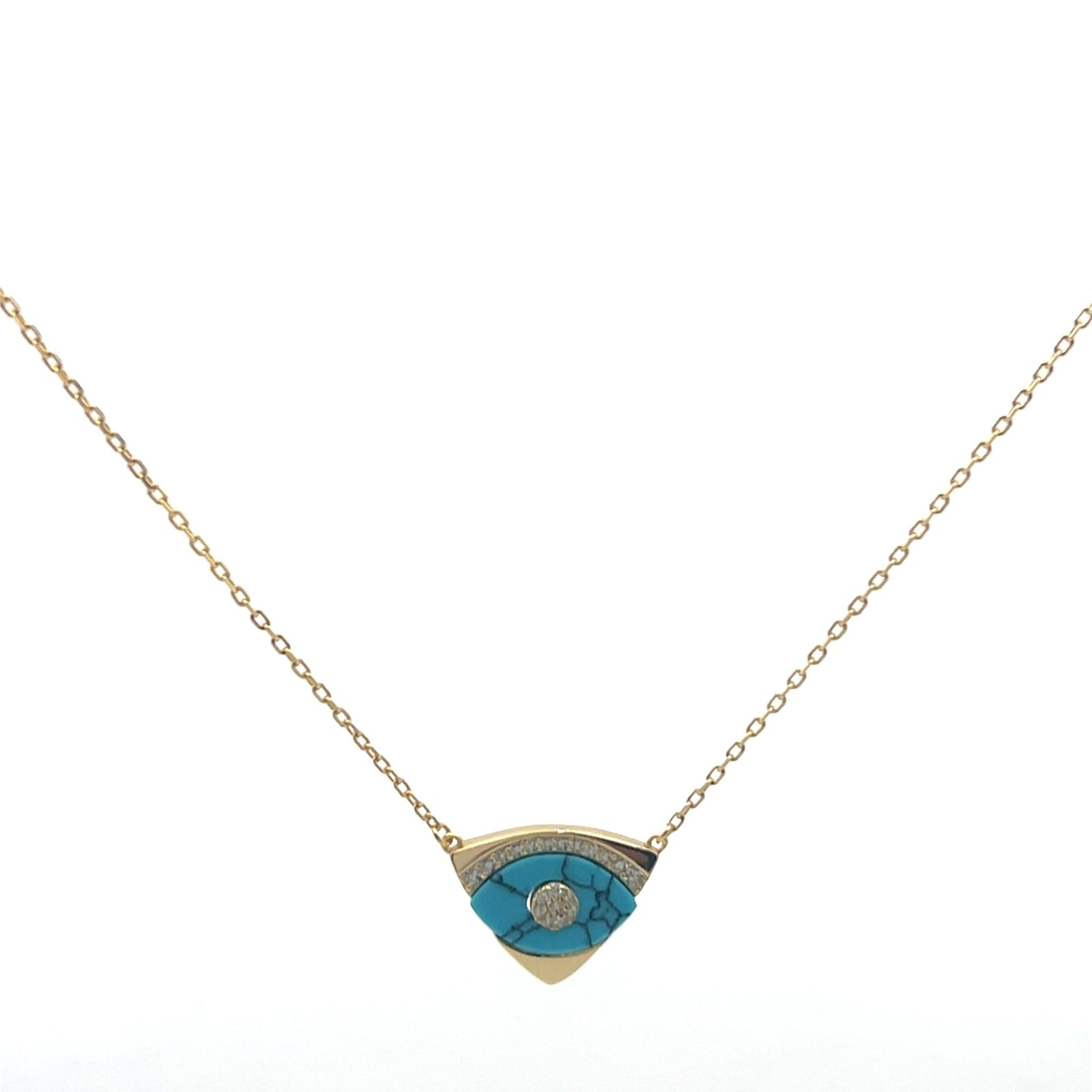 Triangle Evil Eye Necklace Sterling Silver - ProtectionNecklace