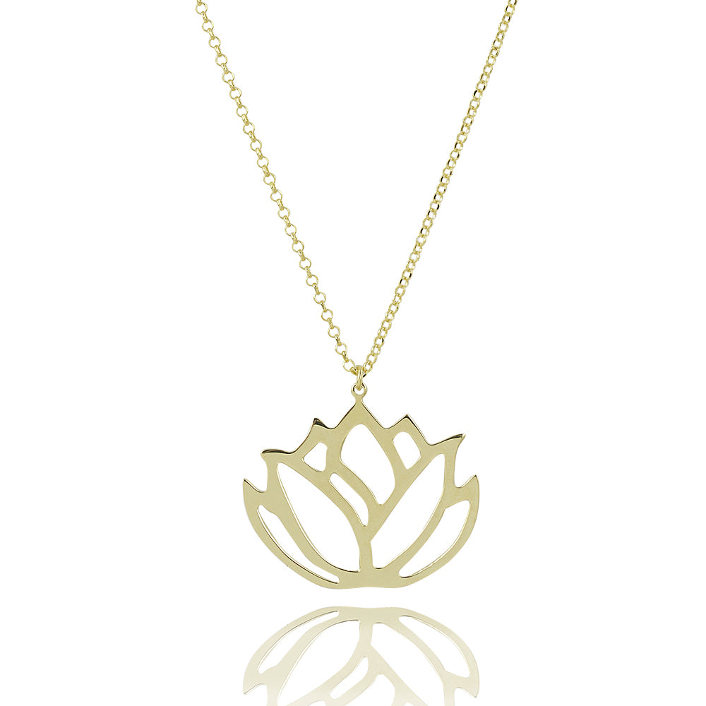 Large lotus faith necklace
