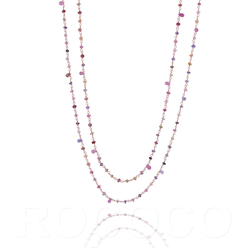 Long saphire chakra necklace