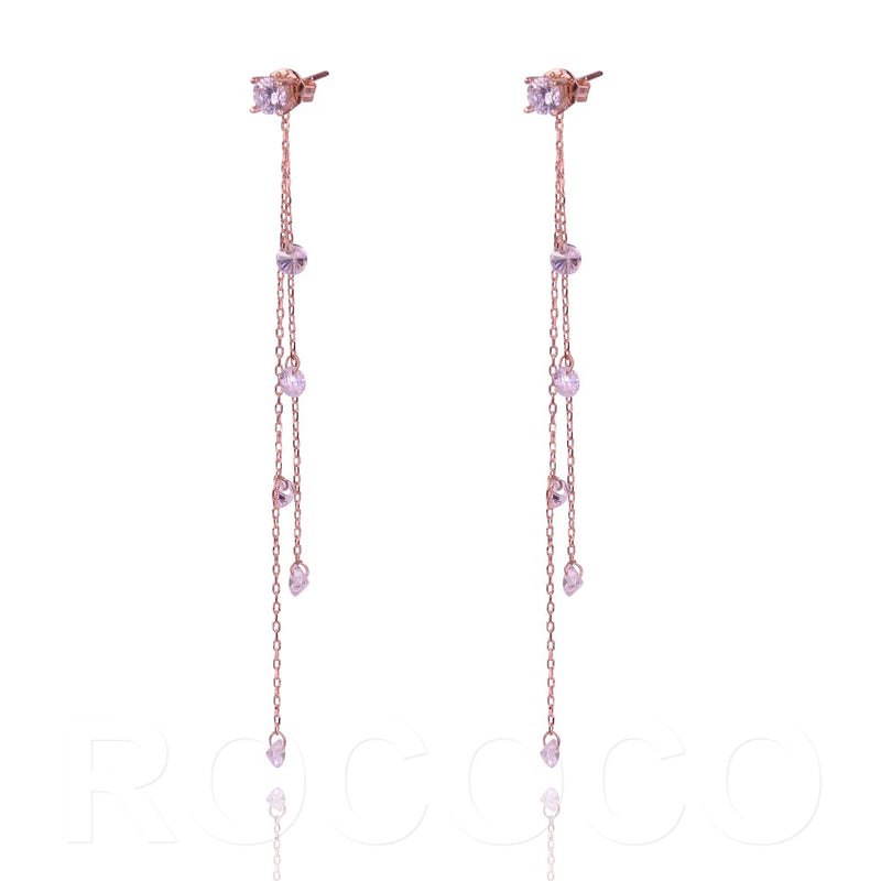 Everything that glitters two strand drop non encased stone earrings