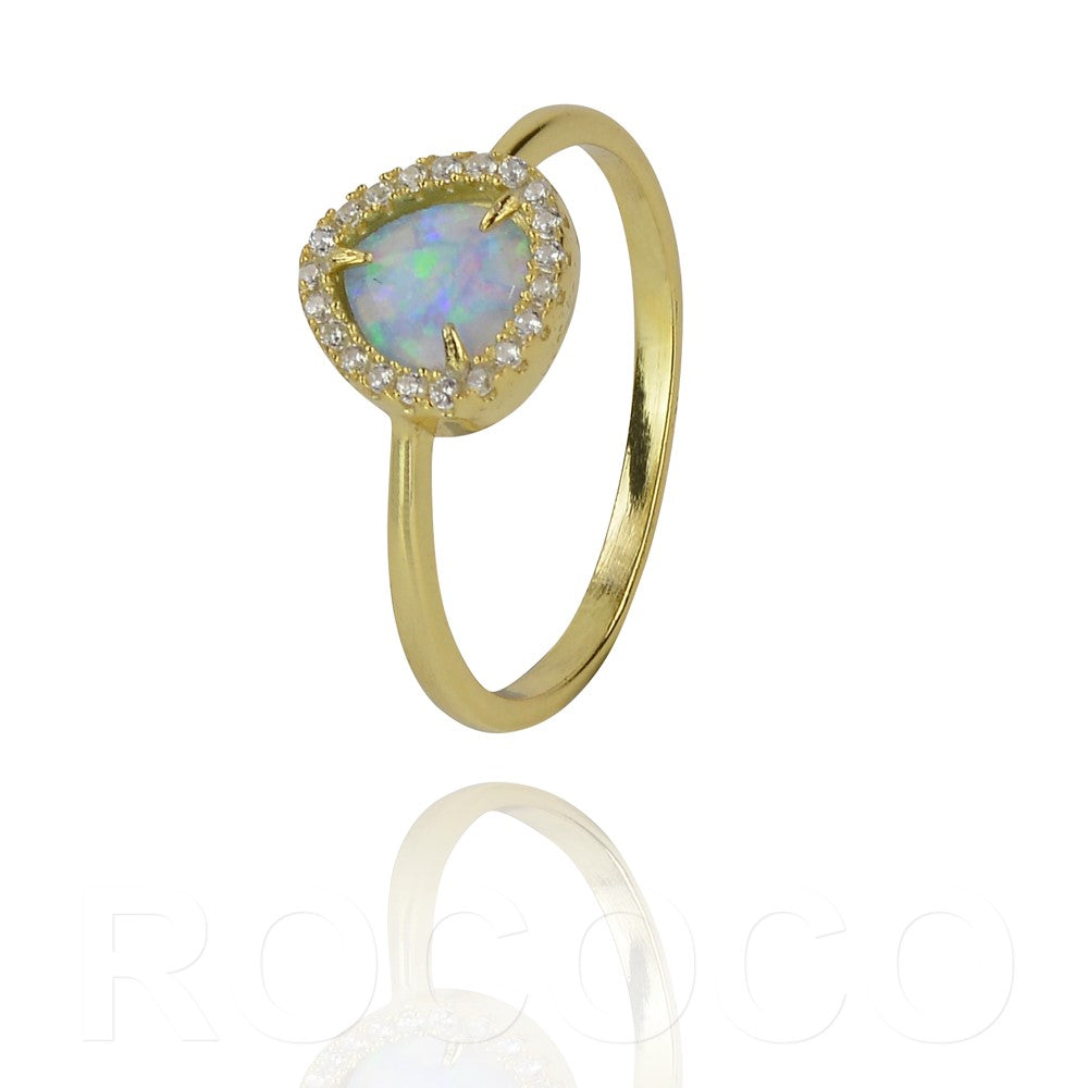 Opal magic glitter ring