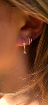 Double Star Hoop Earrings