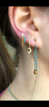 Star with double chain wrap earrings
