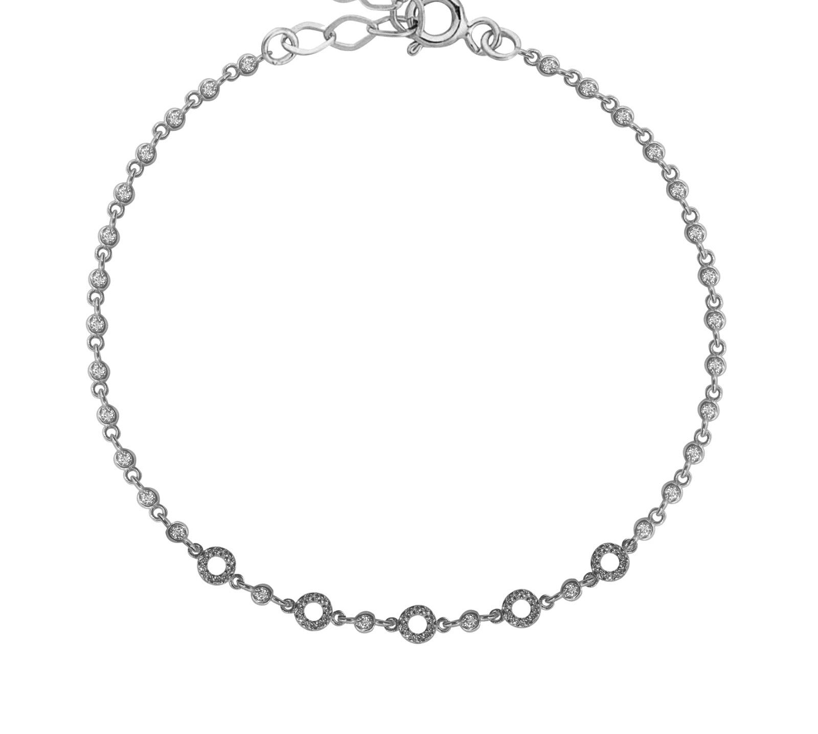 Multi Circles CZ Bracelet.