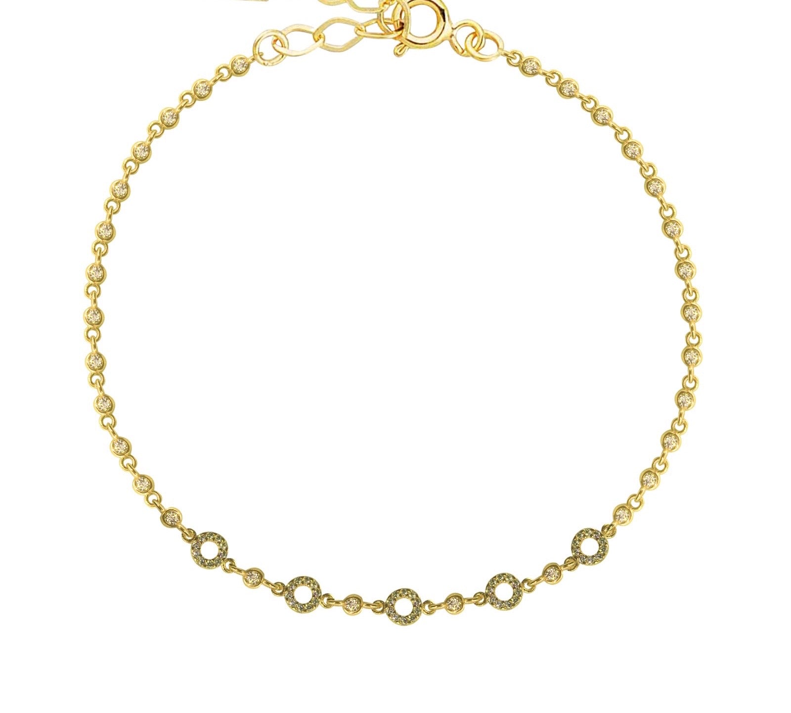 Multi Circles CZ Bracelet.