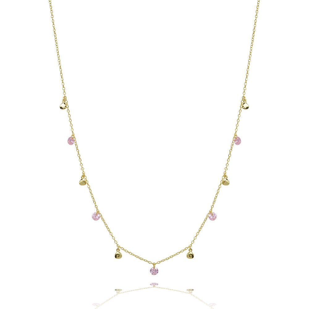 Glitter Stone and Disc NecklaceNecklace