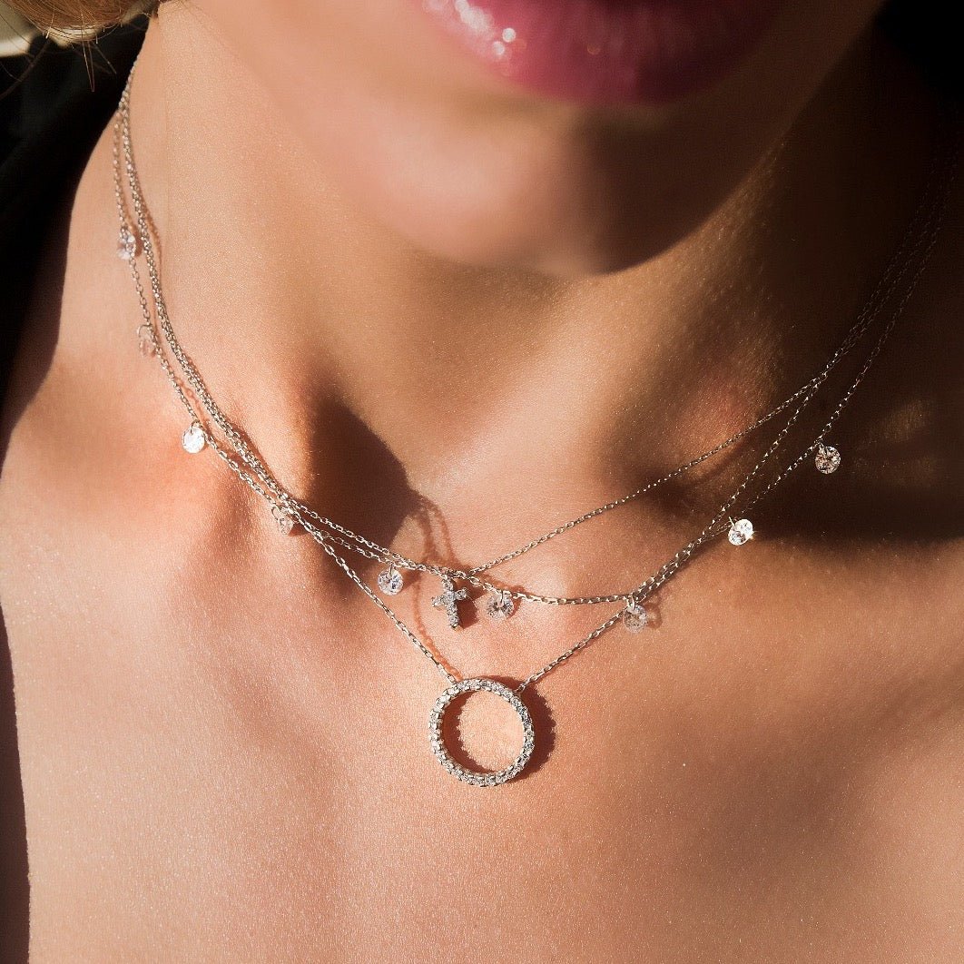 Sterling Silver CZ Drop Necklace - Authentic Life JewelleryNecklace