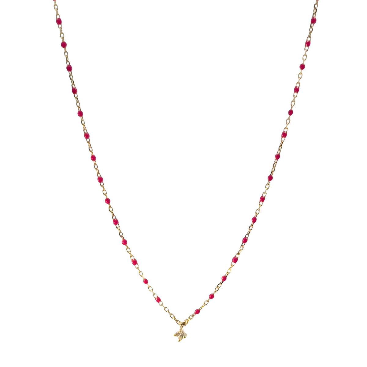Delicate Stone Enamel Necklace