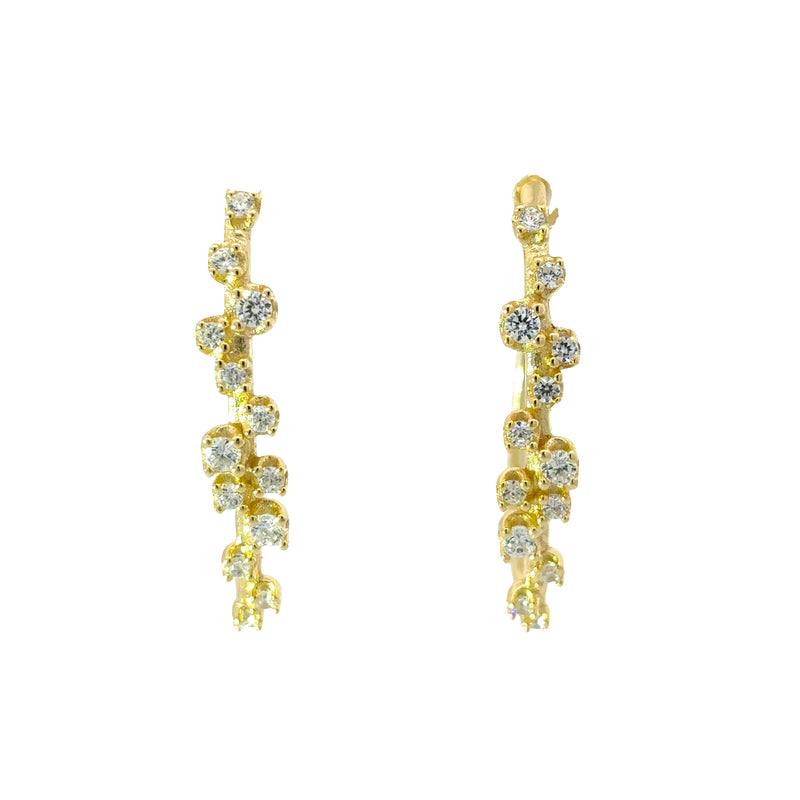 Scattered CZ Hoop Earrings – Dainty Sparkle, Day to Night