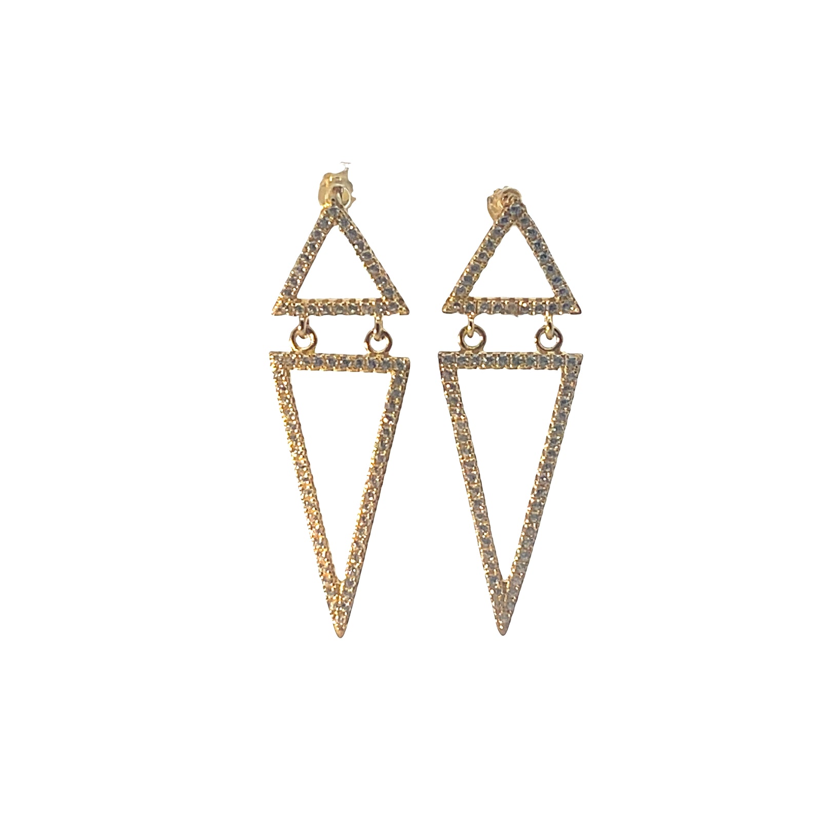 Sacred Double Triangle Drop Earrings — Soul Direction