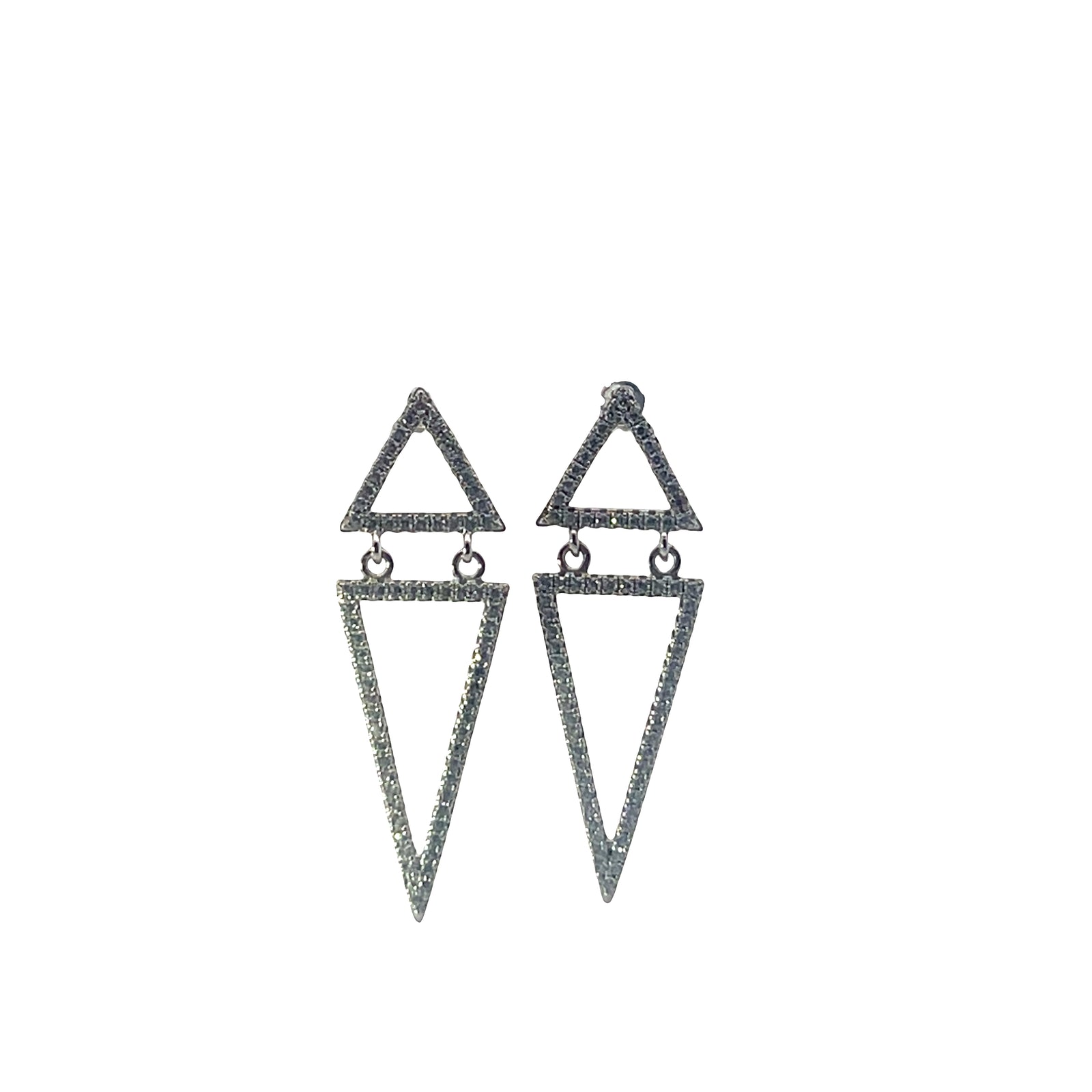 Sacred Double Triangle Drop Earrings — Soul Direction