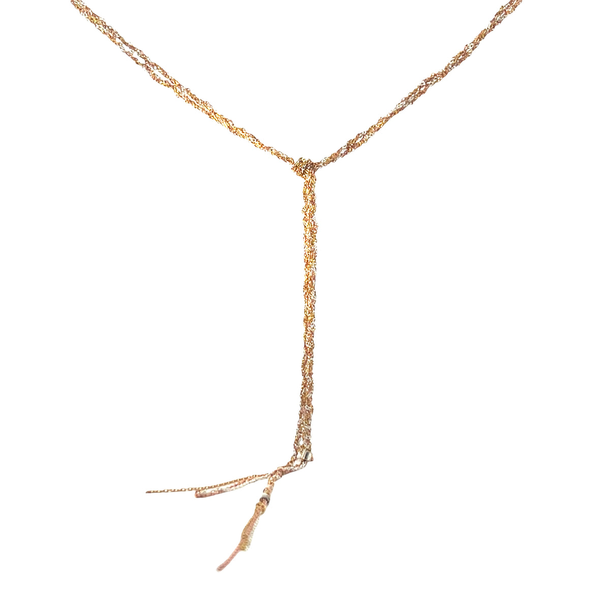 Lariat Mixed colour chain platted necklace