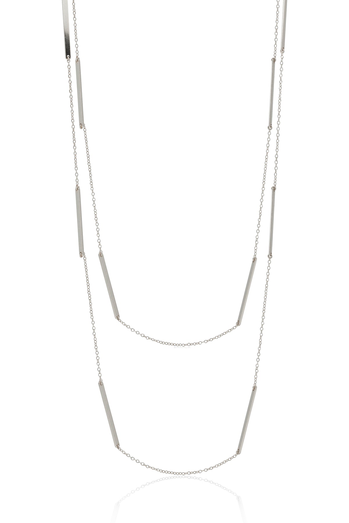 Bar balance long classic necklace equilibrium sterling silver 925