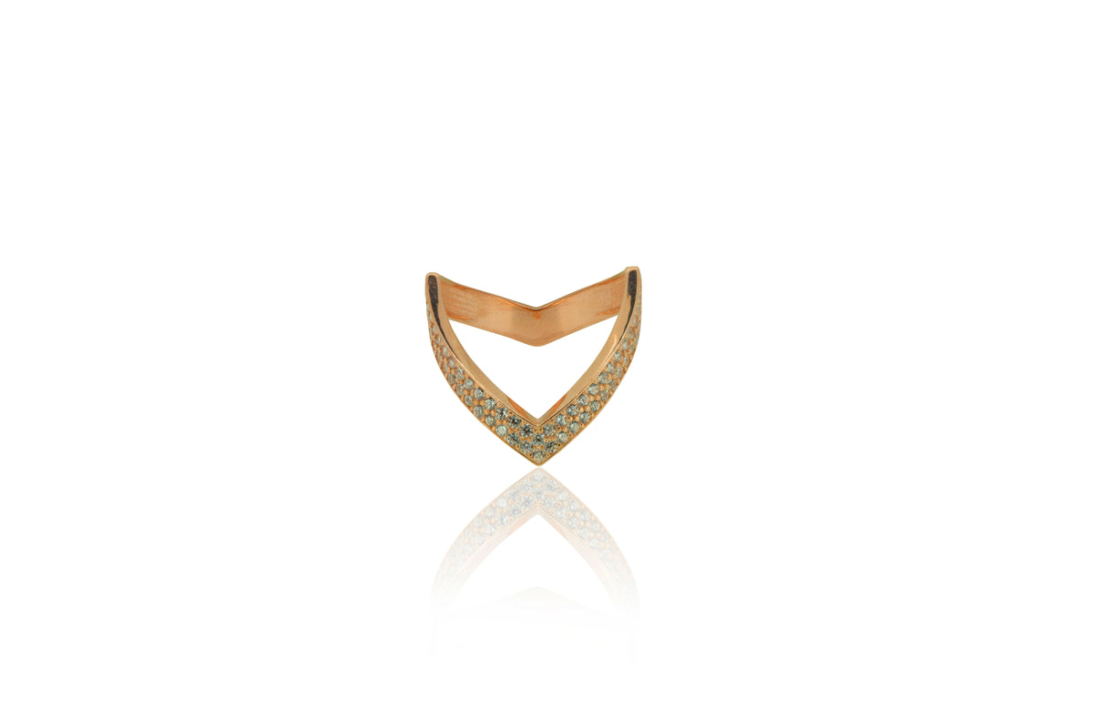 Soul Direction Ring | V Chevron | 925 Sterling Silver | Gold & Rose Gold Plating