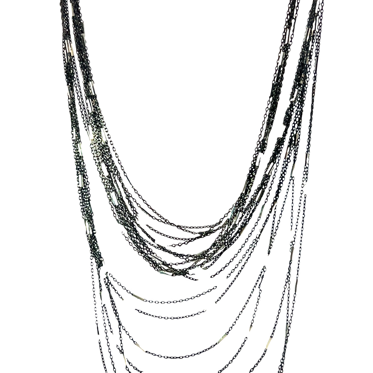 Everything that glitters multi mixed chain long necklace