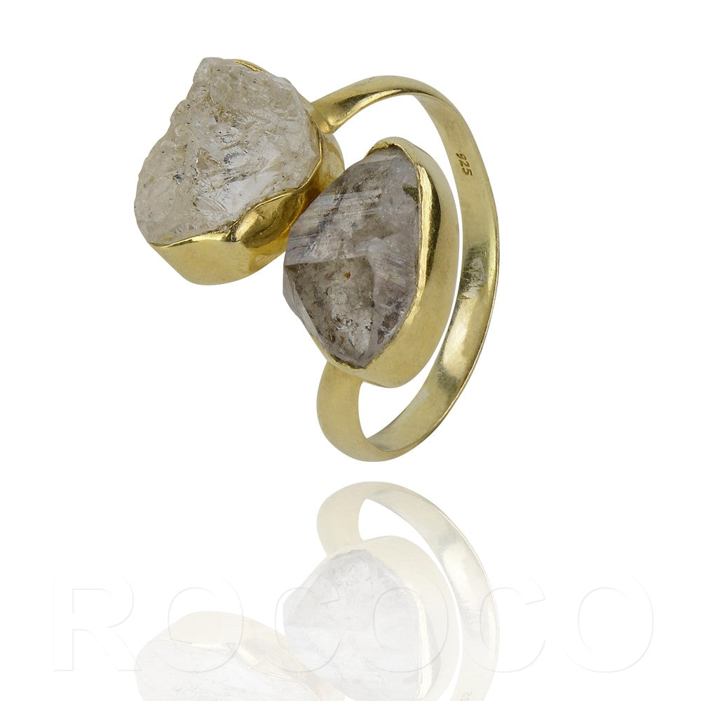 Semi Precious Herkimer Wrap Ring