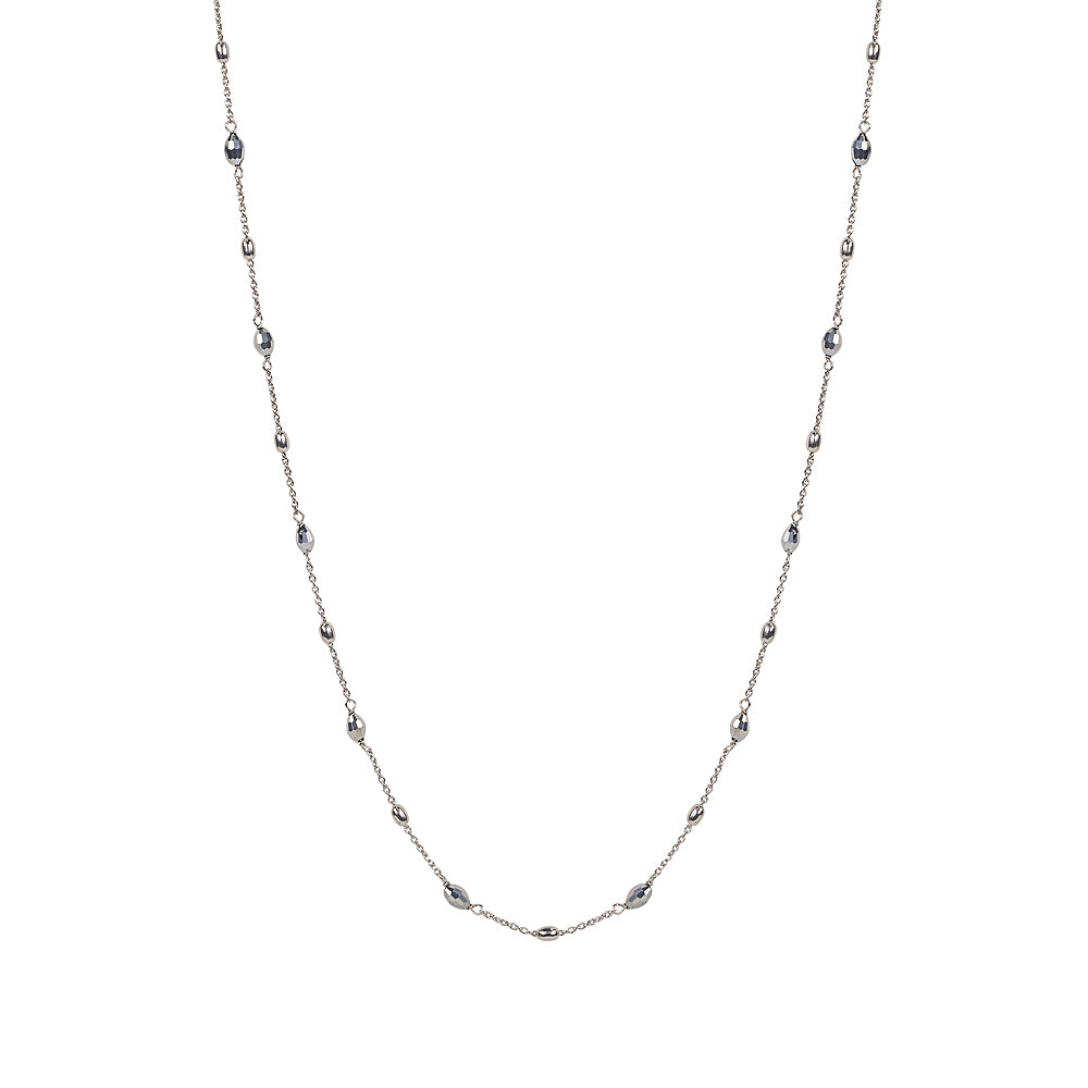 Haemotite and sterling silver Italian beaded necklace