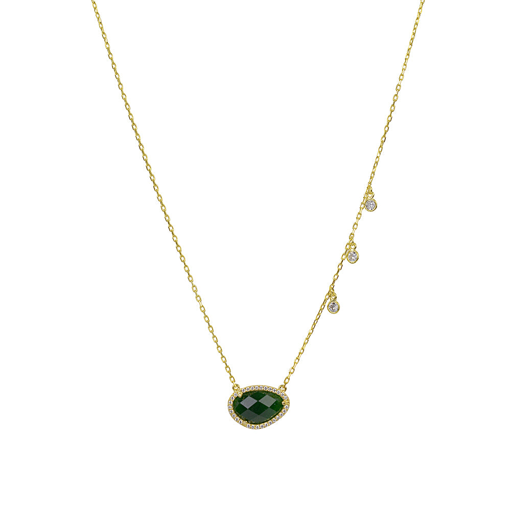 Heart Chakra semi precious love stone necklace 925 Sterling silver