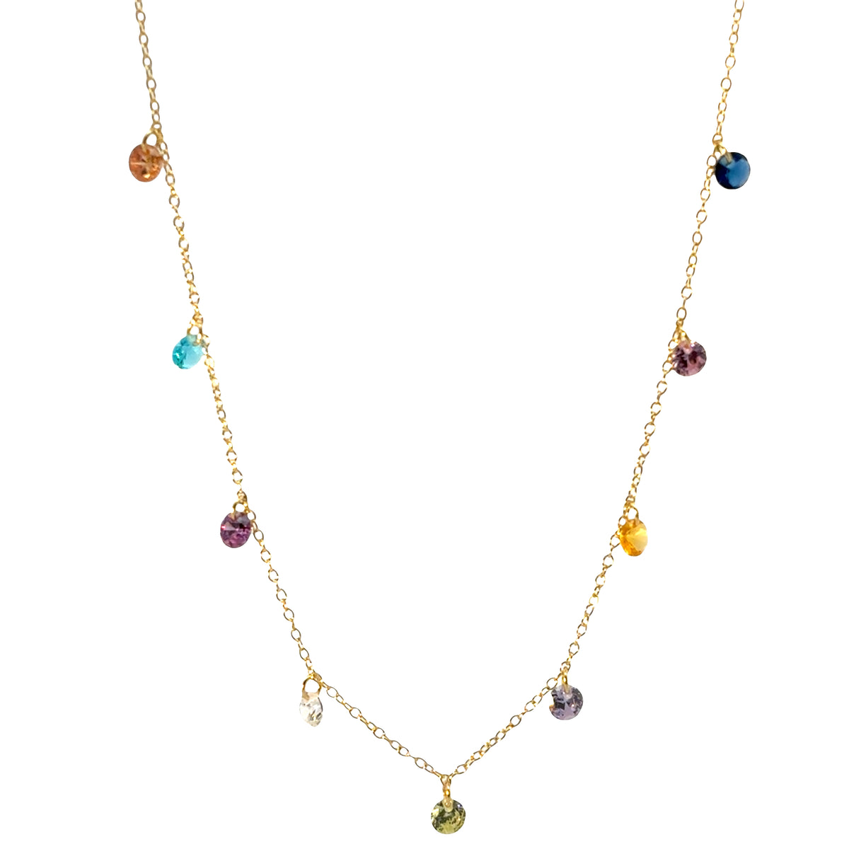 Sterling Silver CZ Drop Necklace