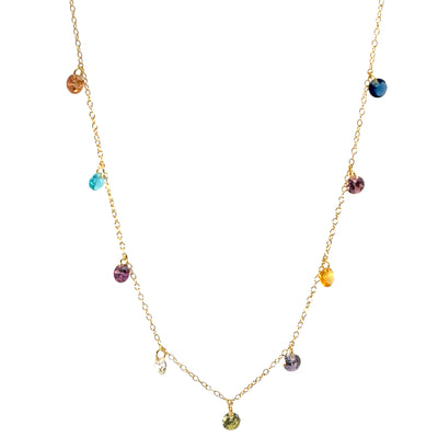 Sterling Silver CZ Drop Necklace