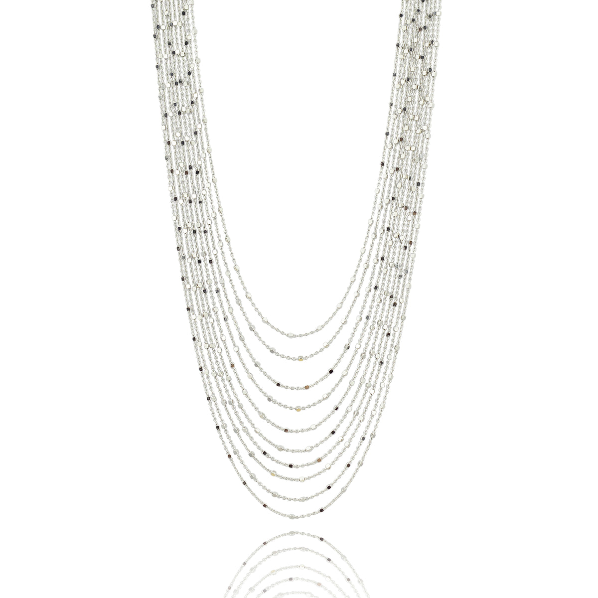 Sparkling celestial radiance multi italian strand diamond cut necklace