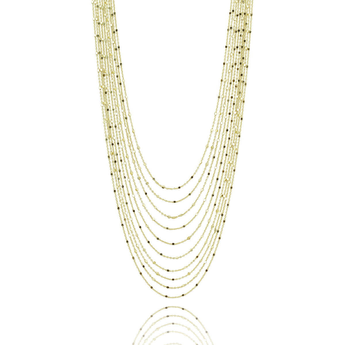 Sparkling celestial radiance multi italian strand diamond cut necklace