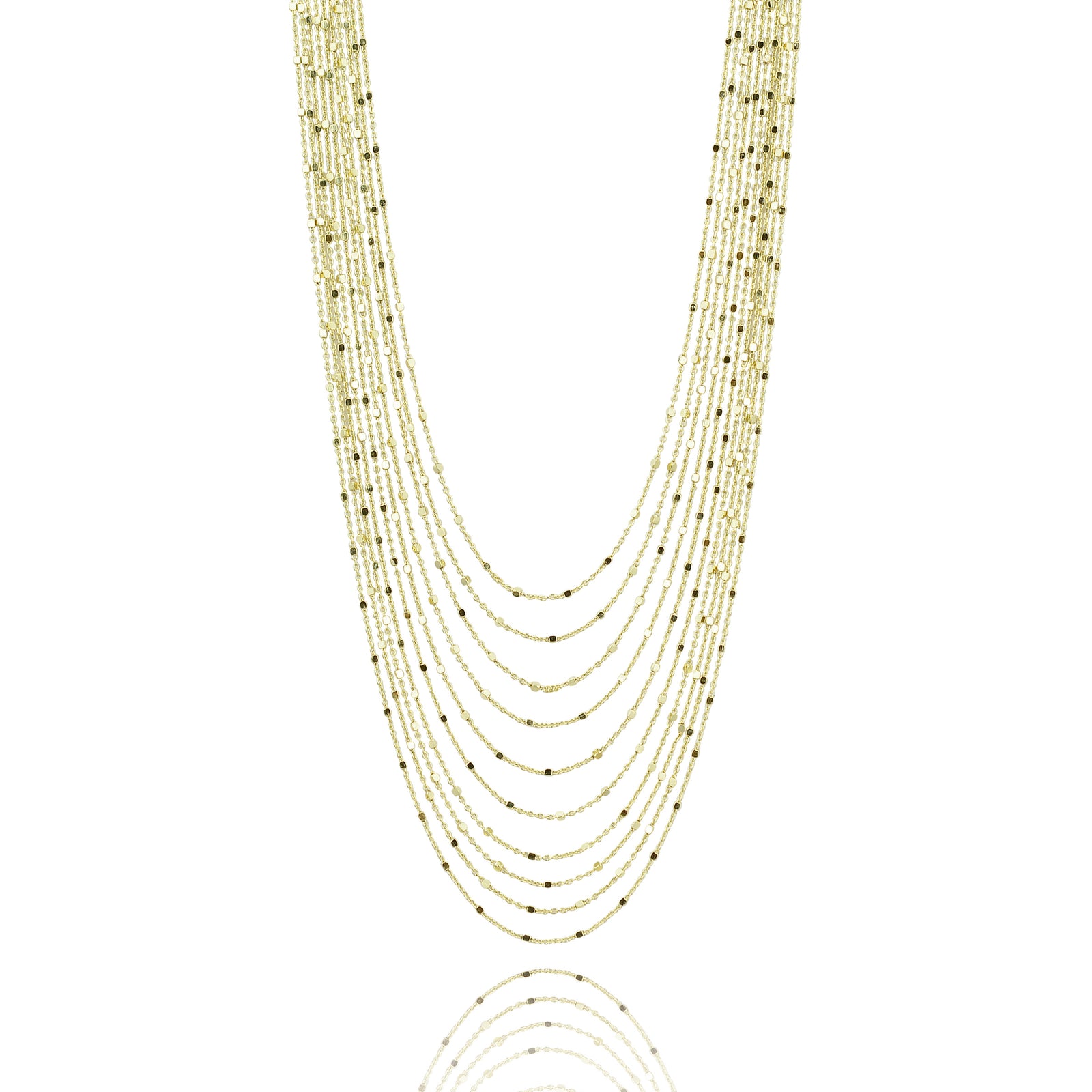 Sparkling celestial radiance multi italian strand diamond cut necklace