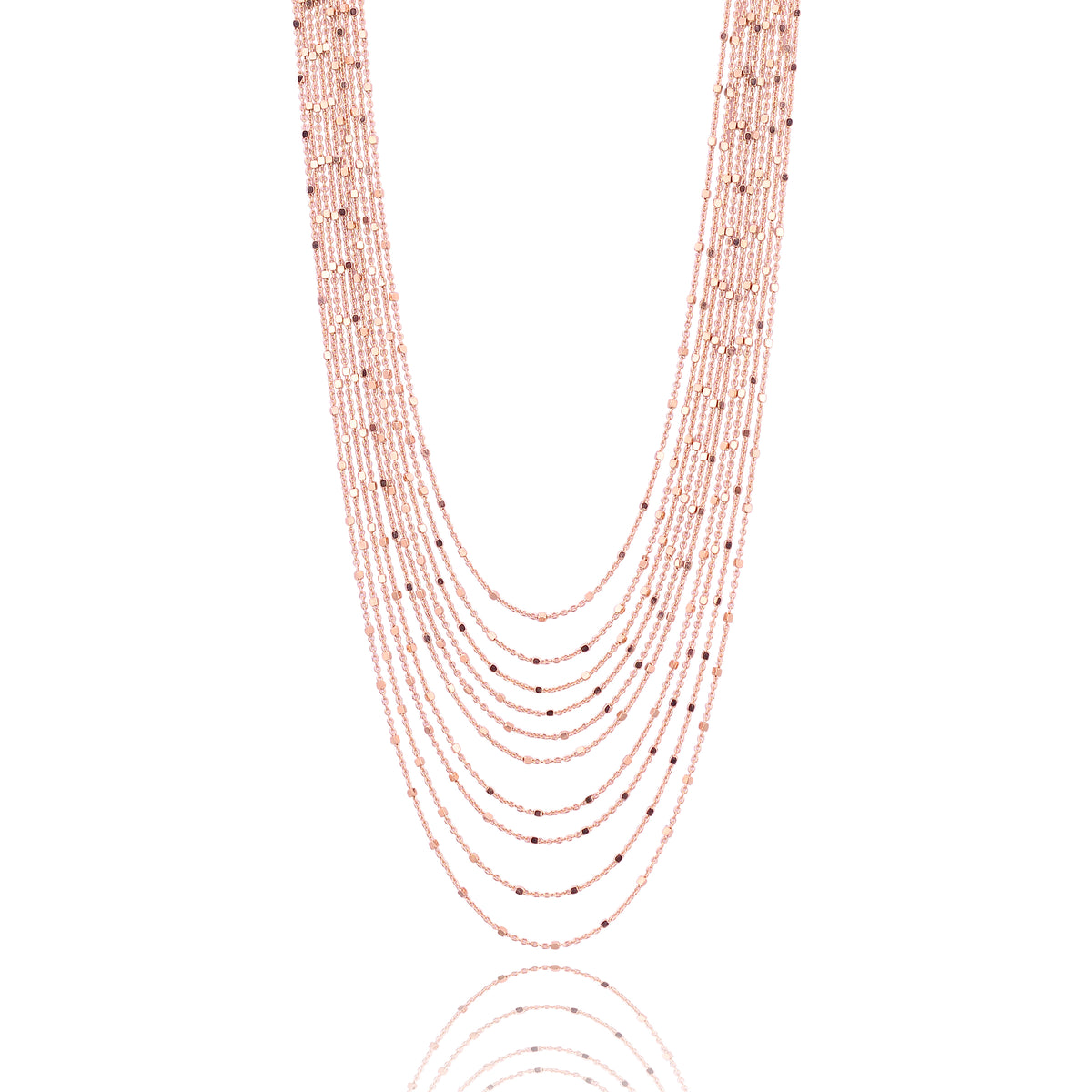 Sparkling celestial radiance multi italian strand diamond cut necklace